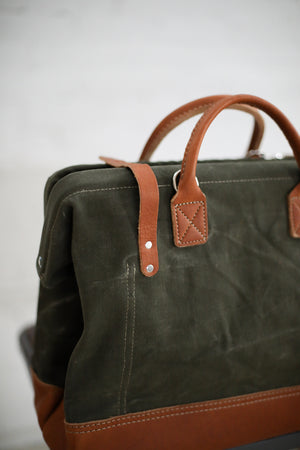 WWII era Salvaged Canvas Carryall