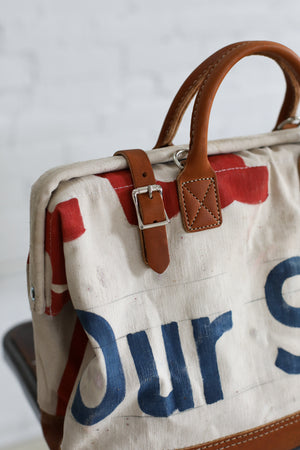 1940's era Salvaged Ice Cream Social Banner Carryall