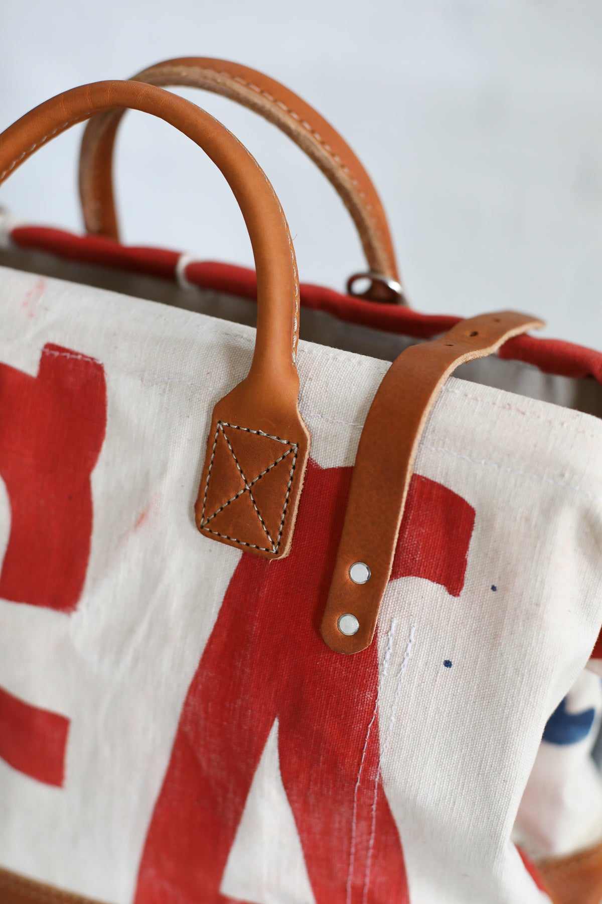 1940's era Salvaged Ice Cream Social Banner Carryall