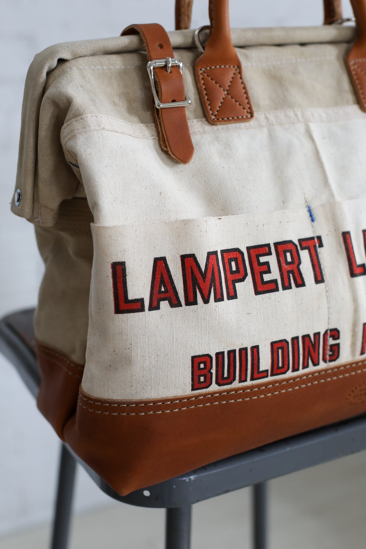 1940's era Salvaged Canvas and Work Apron Carryall