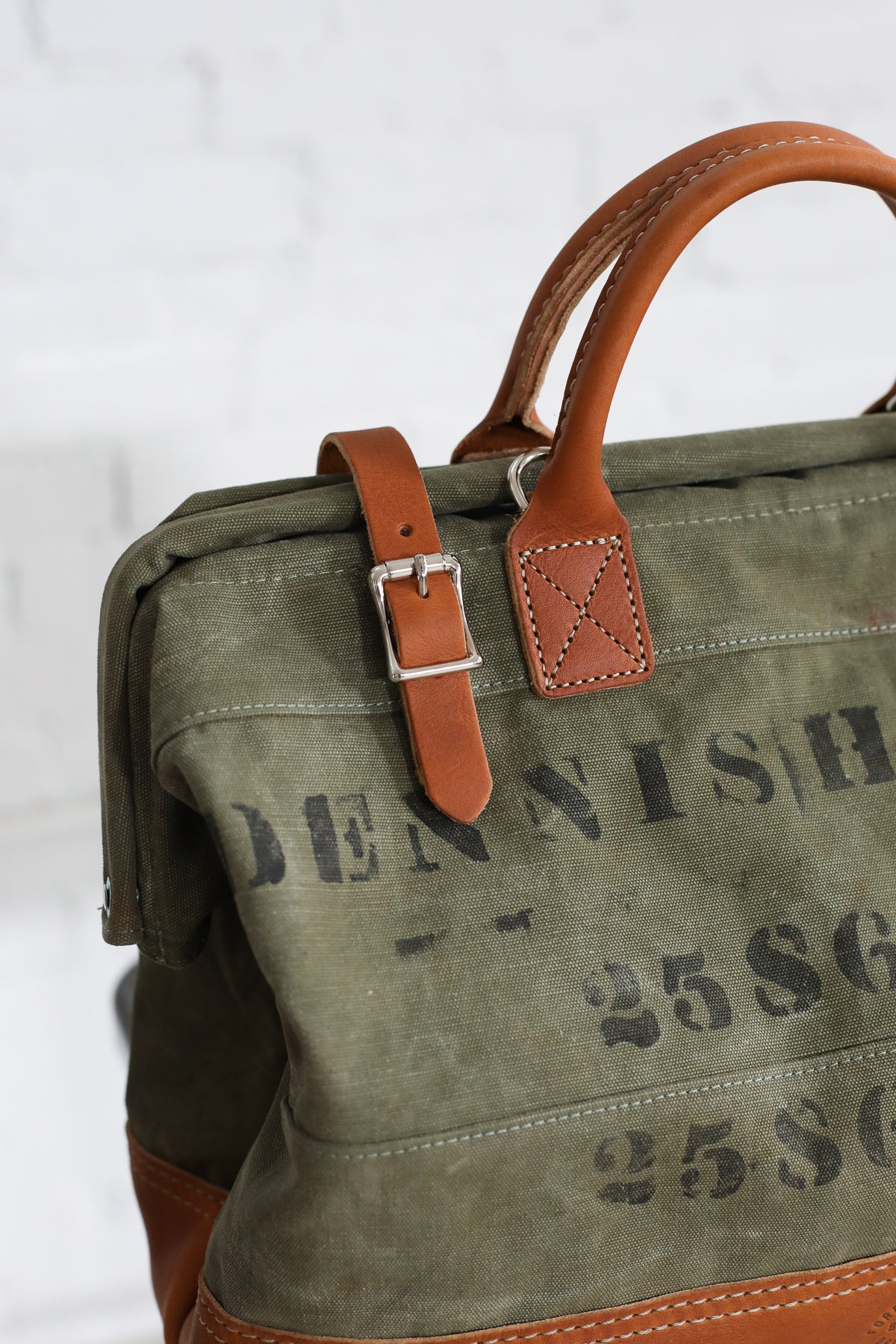 WWII era Salvaged Canvas Carryall