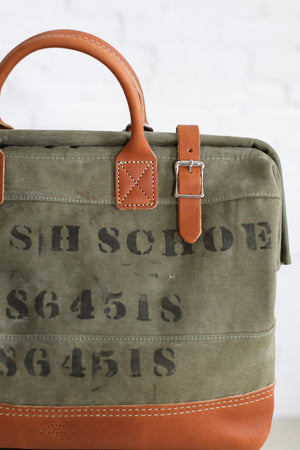 WWII era Salvaged Canvas Carryall