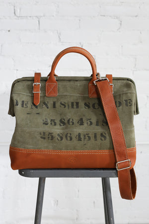 WWII era Salvaged Canvas Carryall