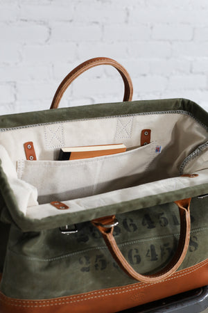 WWII era Salvaged Canvas Carryall