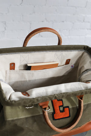 1940's era Salvaged Canvas 'E' Carryall