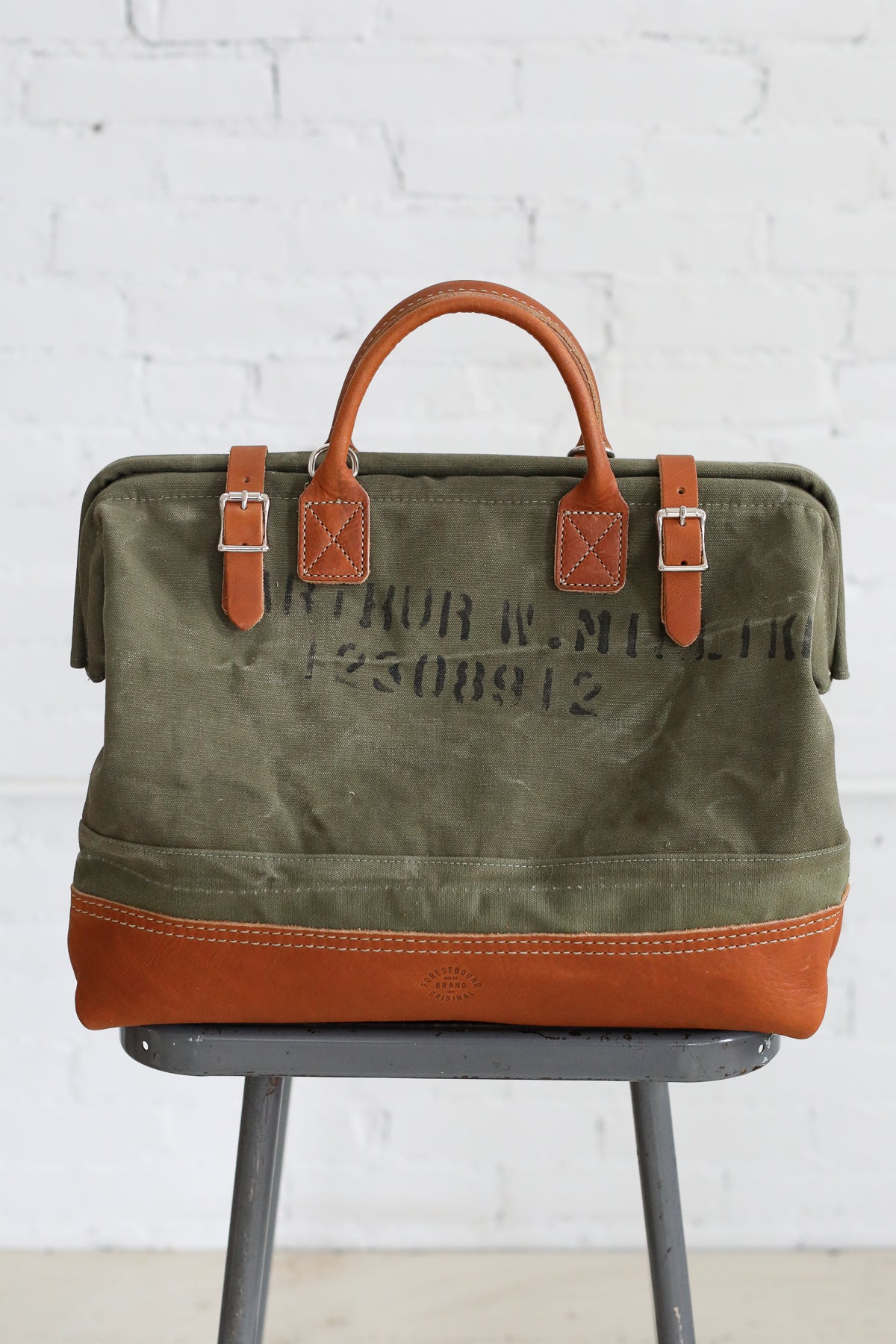 WWII era Salvaged Canvas Carryall