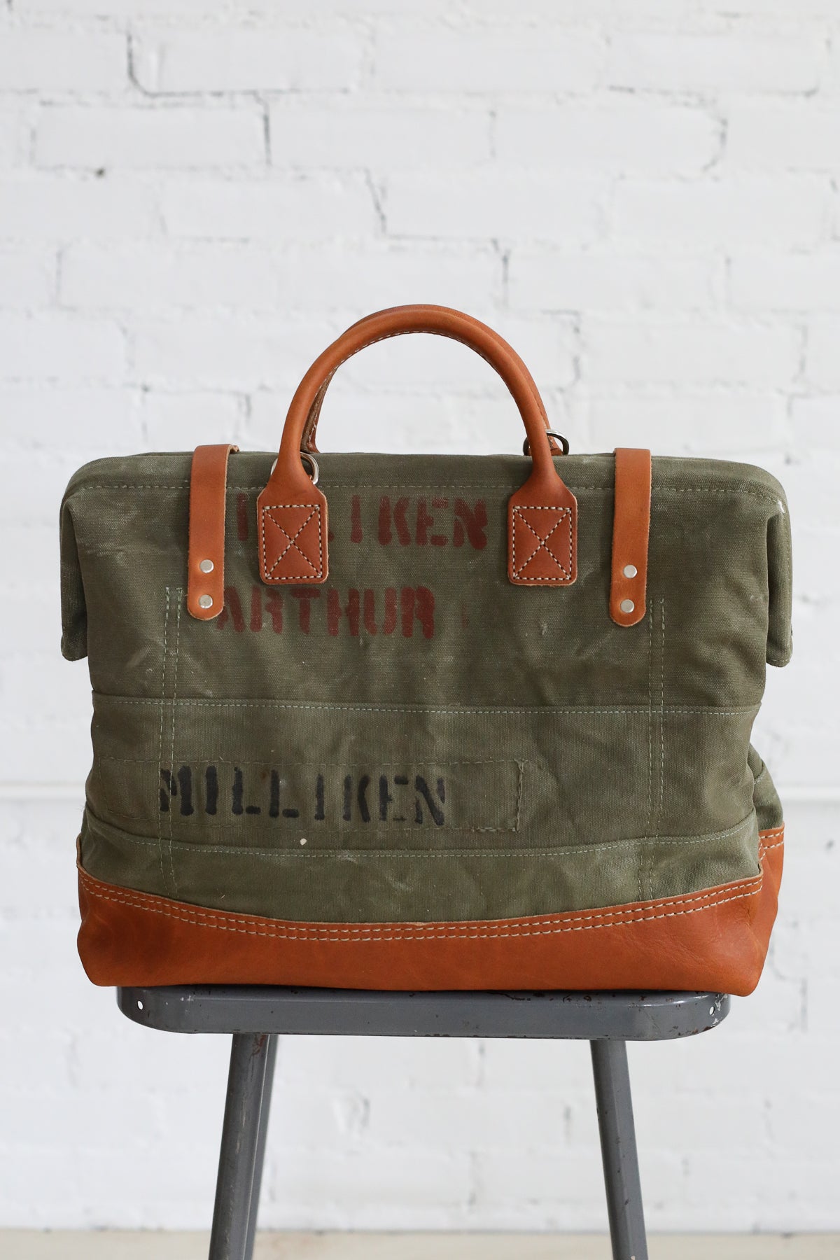 WWII era Salvaged Canvas Carryall