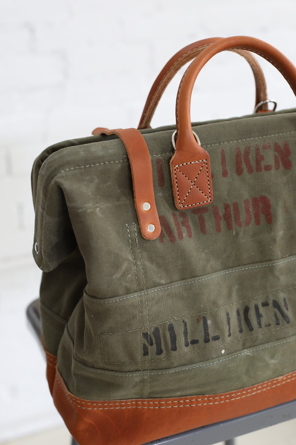 WWII era Salvaged Canvas Carryall