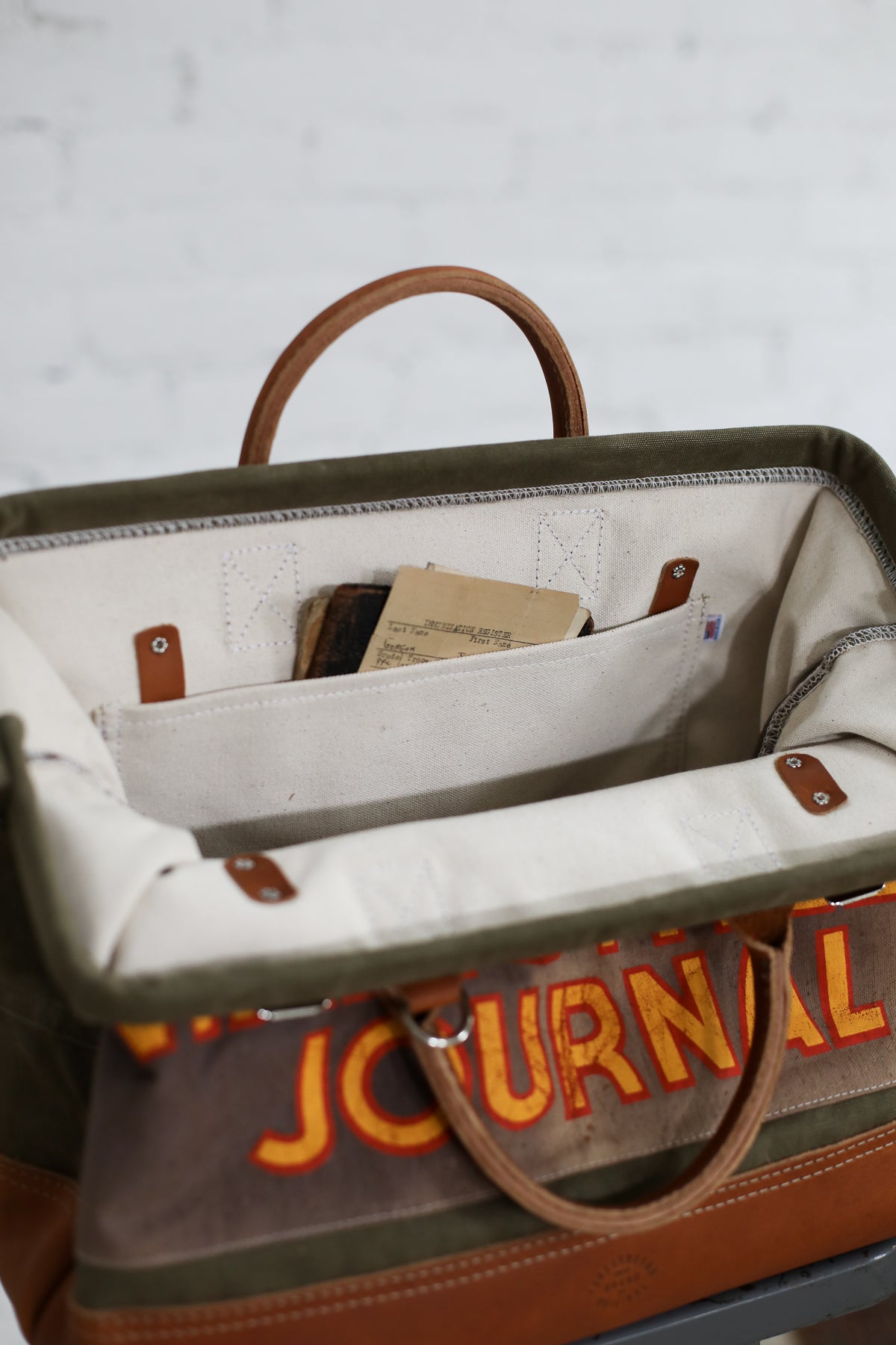 1940's era Canvas & Newspaper Apron Carryall