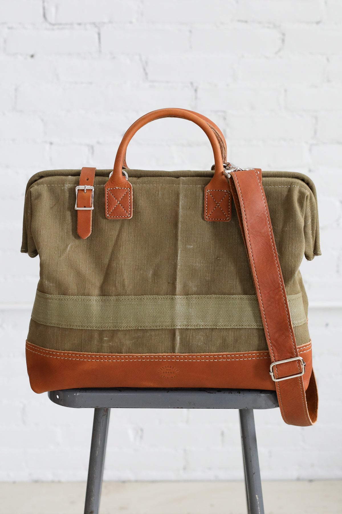 WWII era Salvaged Canvas Carryall