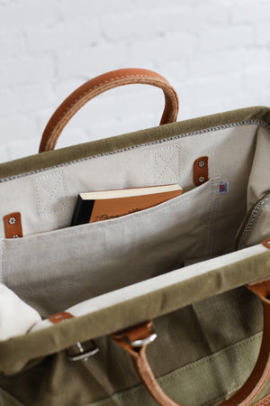 WWII era Salvaged Canvas Carryall