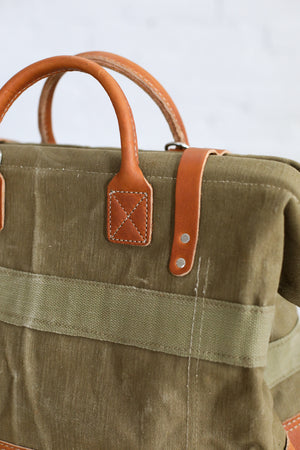 WWII era Salvaged Canvas Carryall