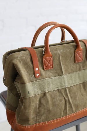 WWII era Salvaged Canvas Carryall