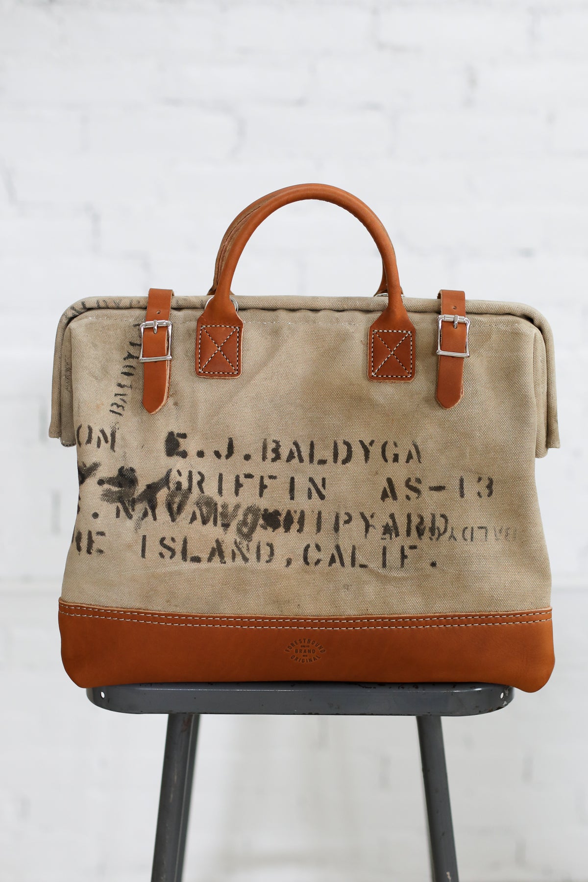 WWII era Salvaged US Navy Canvas Carryall