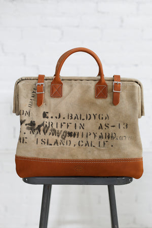 WWII era Salvaged US Navy Canvas Carryall