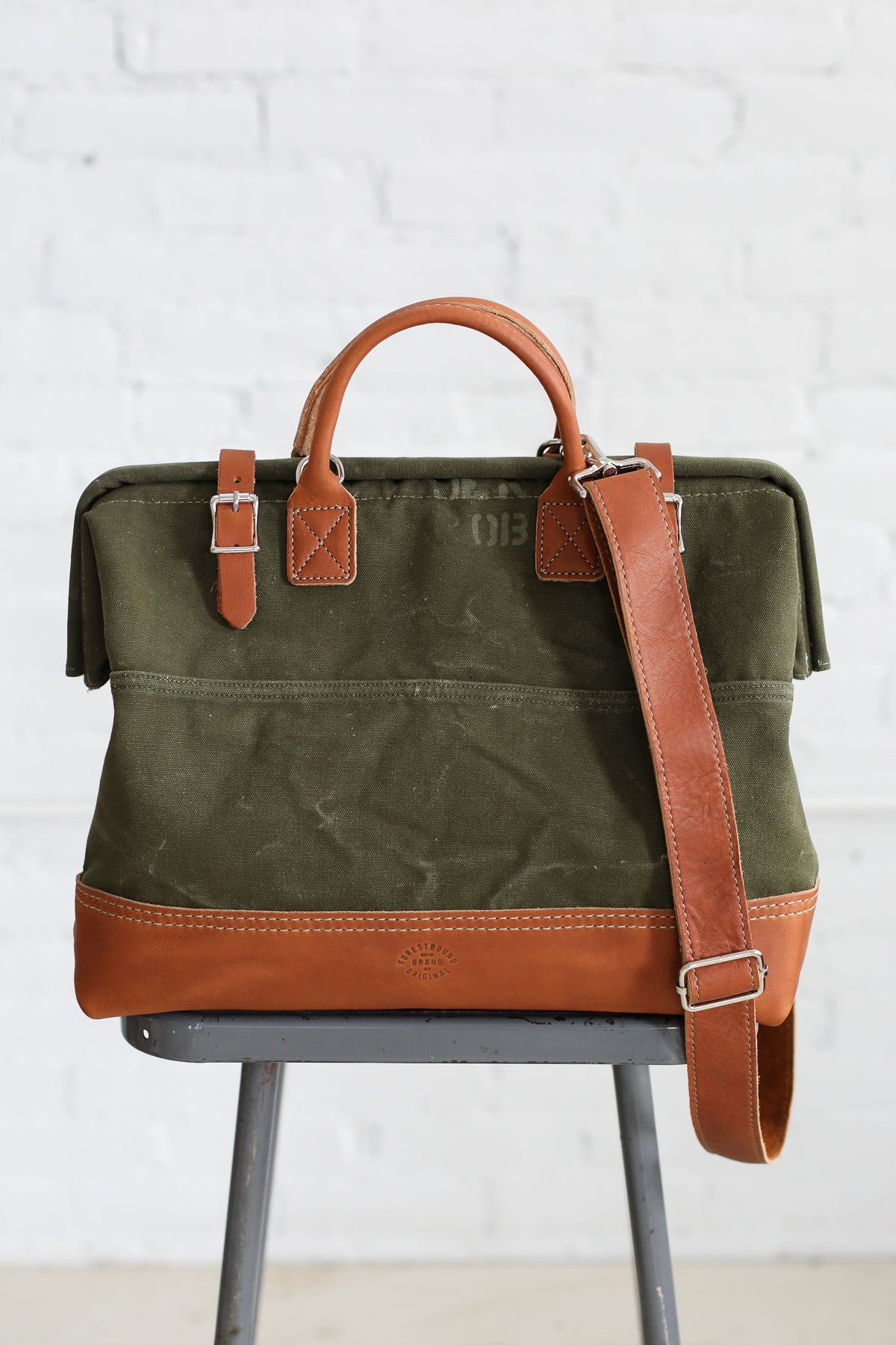 WWII era Salvaged Canvas Carryall