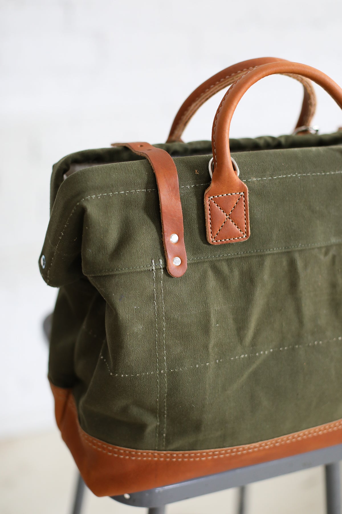 WWII era Salvaged Canvas Carryall