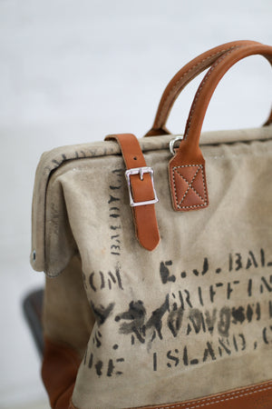 WWII era Salvaged US Navy Canvas Carryall