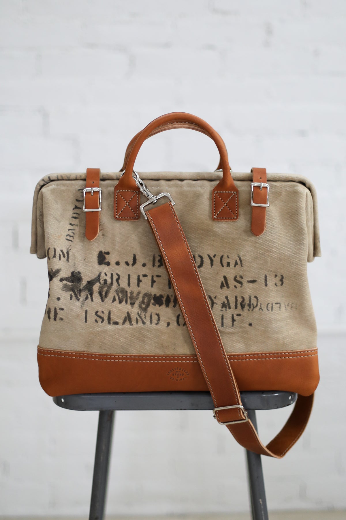 WWII era Salvaged US Navy Canvas Carryall