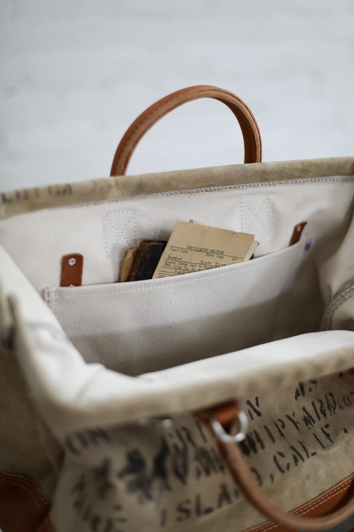 WWII era Salvaged US Navy Canvas Carryall