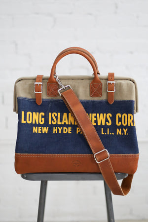 1940's era Salvaged Canvas and Work Apron Carryall