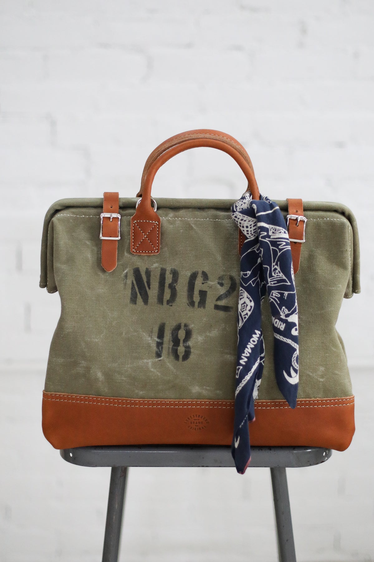 WWII era Salvaged Canvas Carryall