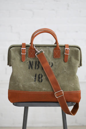 WWII era Salvaged Canvas Carryall