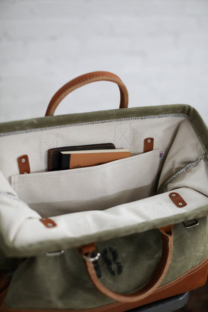 WWII era Salvaged Canvas Carryall