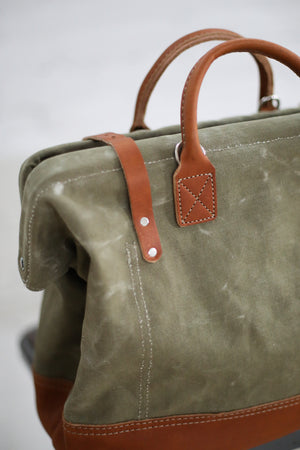 WWII era Salvaged Canvas Carryall