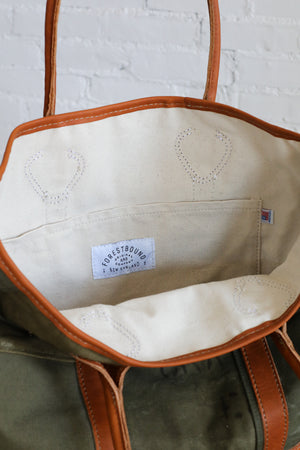 1940's era Salvaged Canvas Patchwork Tote Bag