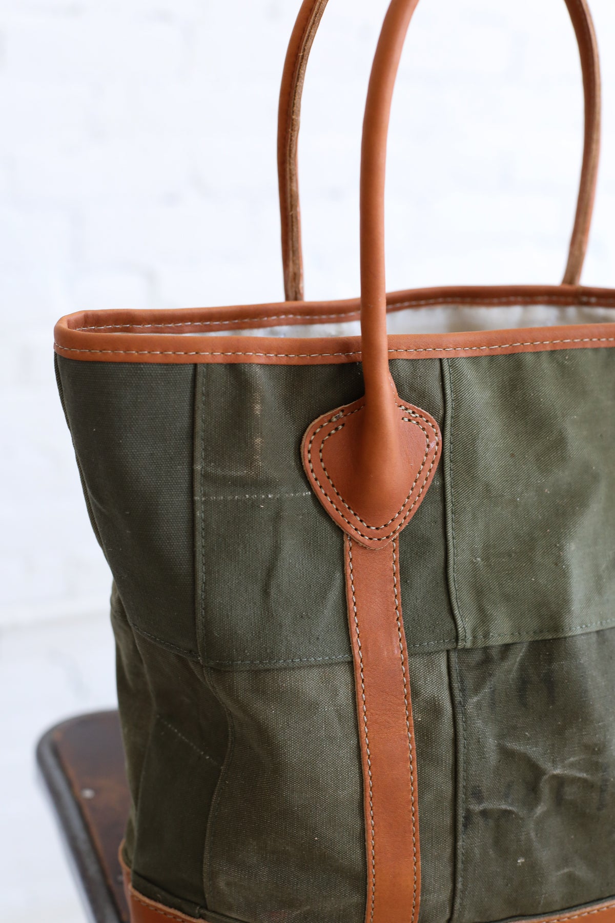 1940's era Salvaged Canvas Patchwork Tote Bag