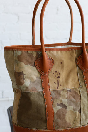 1940's era Salvaged Canvas Patchwork Tote Bag