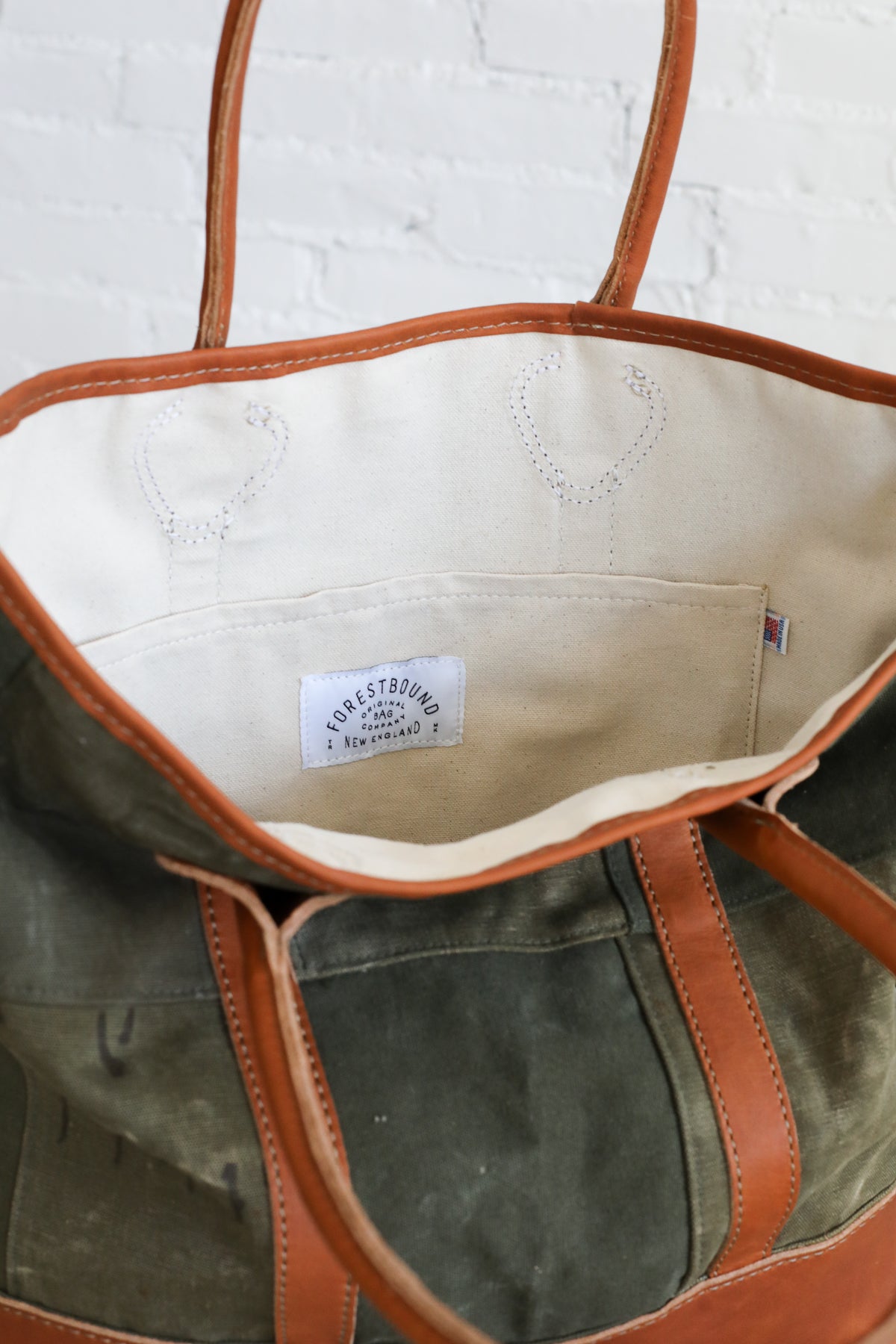 WWII era Salvaged Canvas Patchwork Tote Bag