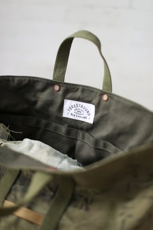 WWII era Salvaged Military Canvas Tote Bag