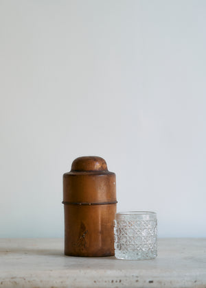 Antique Crystal Glass in Wood Case