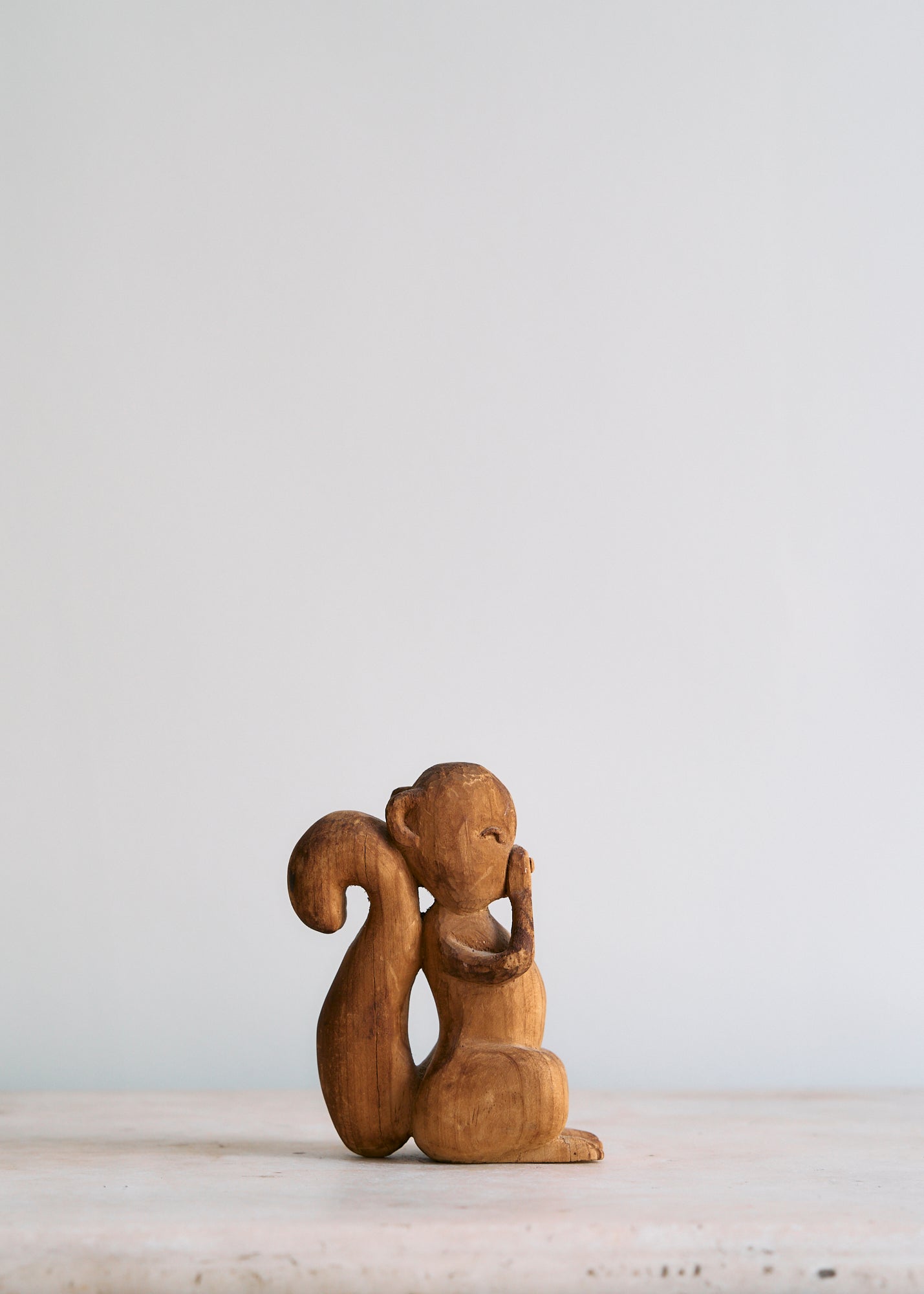 Vintage Carved Wood Folk Art Skunk