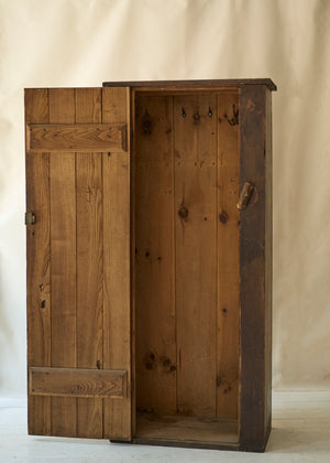Antique Rustic Pine Hall Cabinet