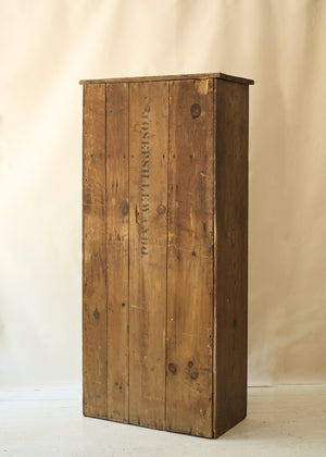 Antique Rustic Pine Hall Cabinet