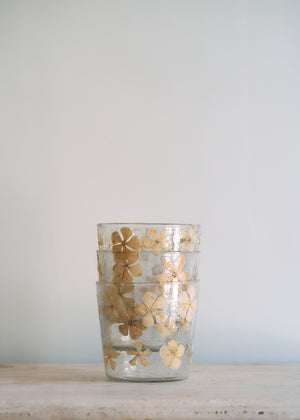 Pressed Flower Glass Tumbler