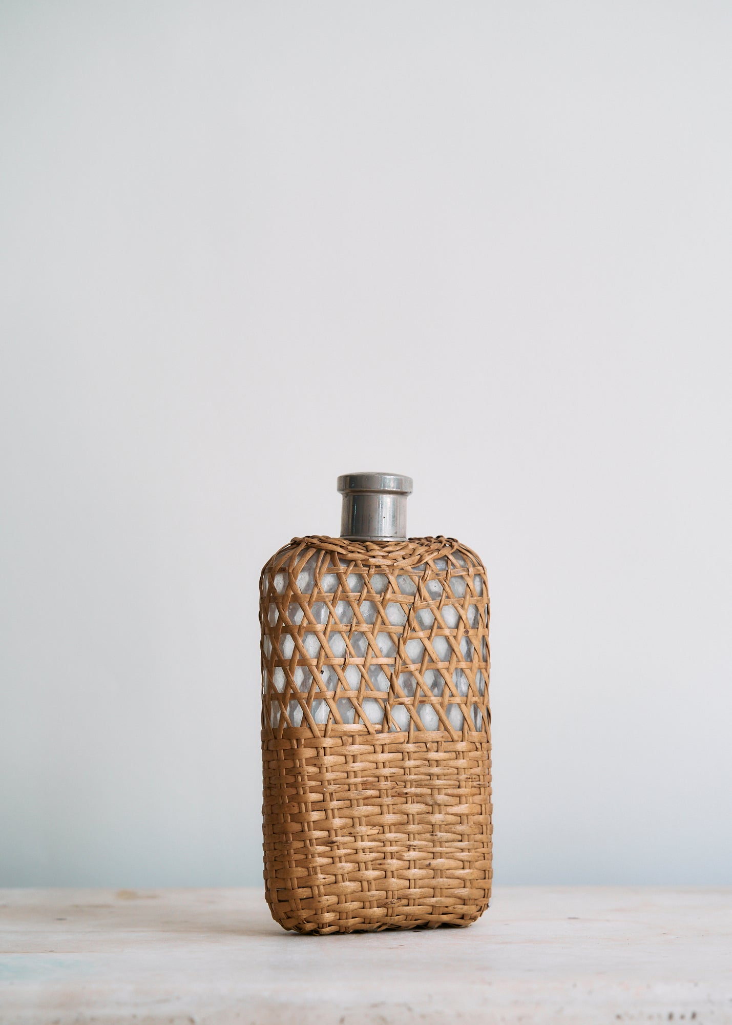 Antique Wicker Hip Flask
