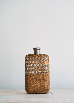 Antique Wicker Hip Flask