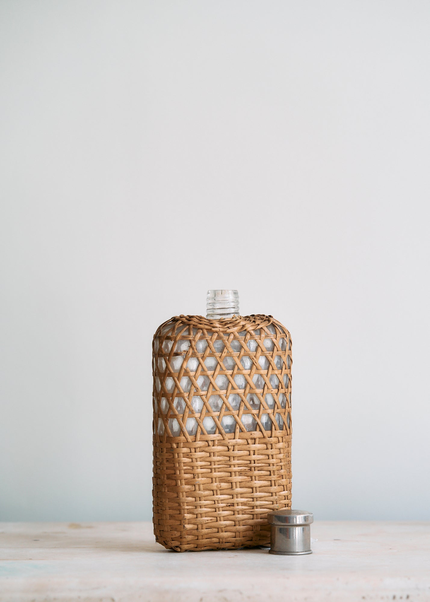Antique Wicker Hip Flask