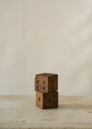 Folk Art Carved Wooden Dice
