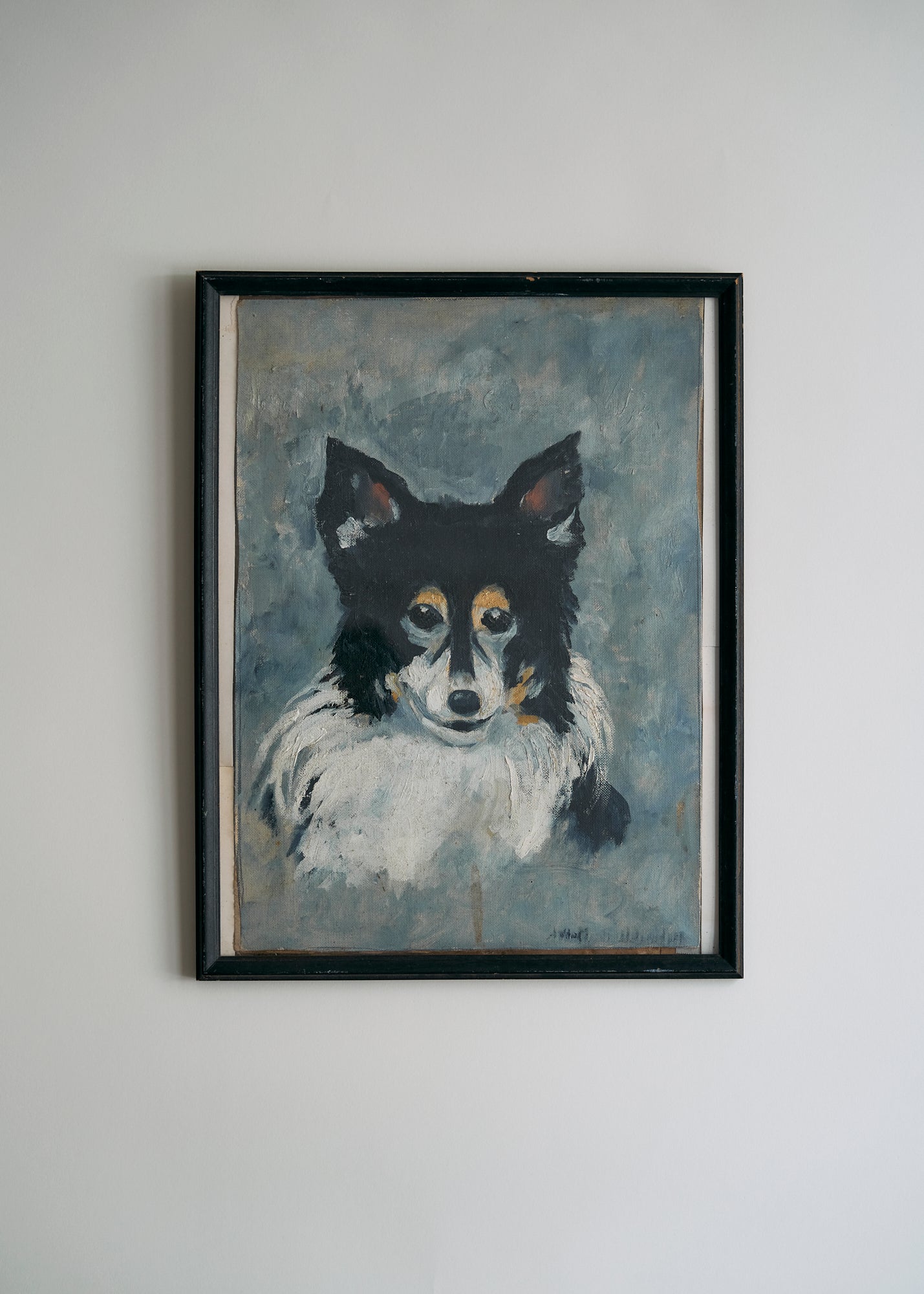 Vintage Folk Art Dog Painting