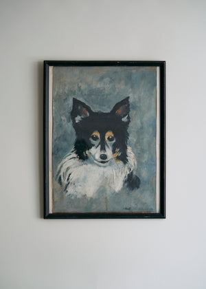 Vintage Folk Art Dog Painting
