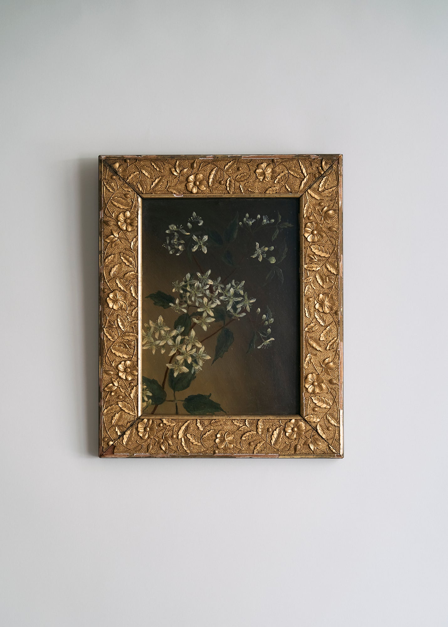 Antique Jasmine Flowers Oil Painting
