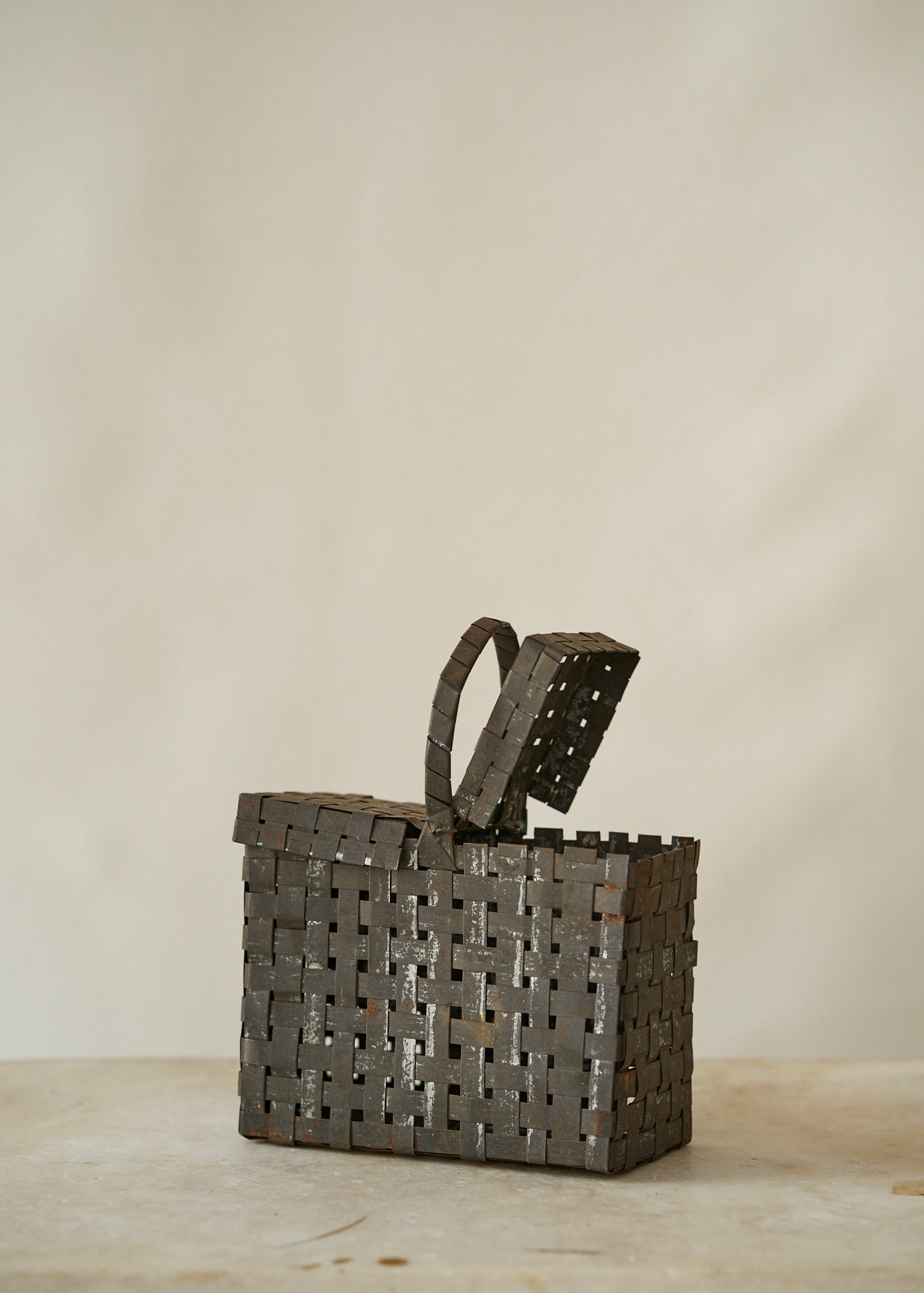 Antique Woven Metal Basket