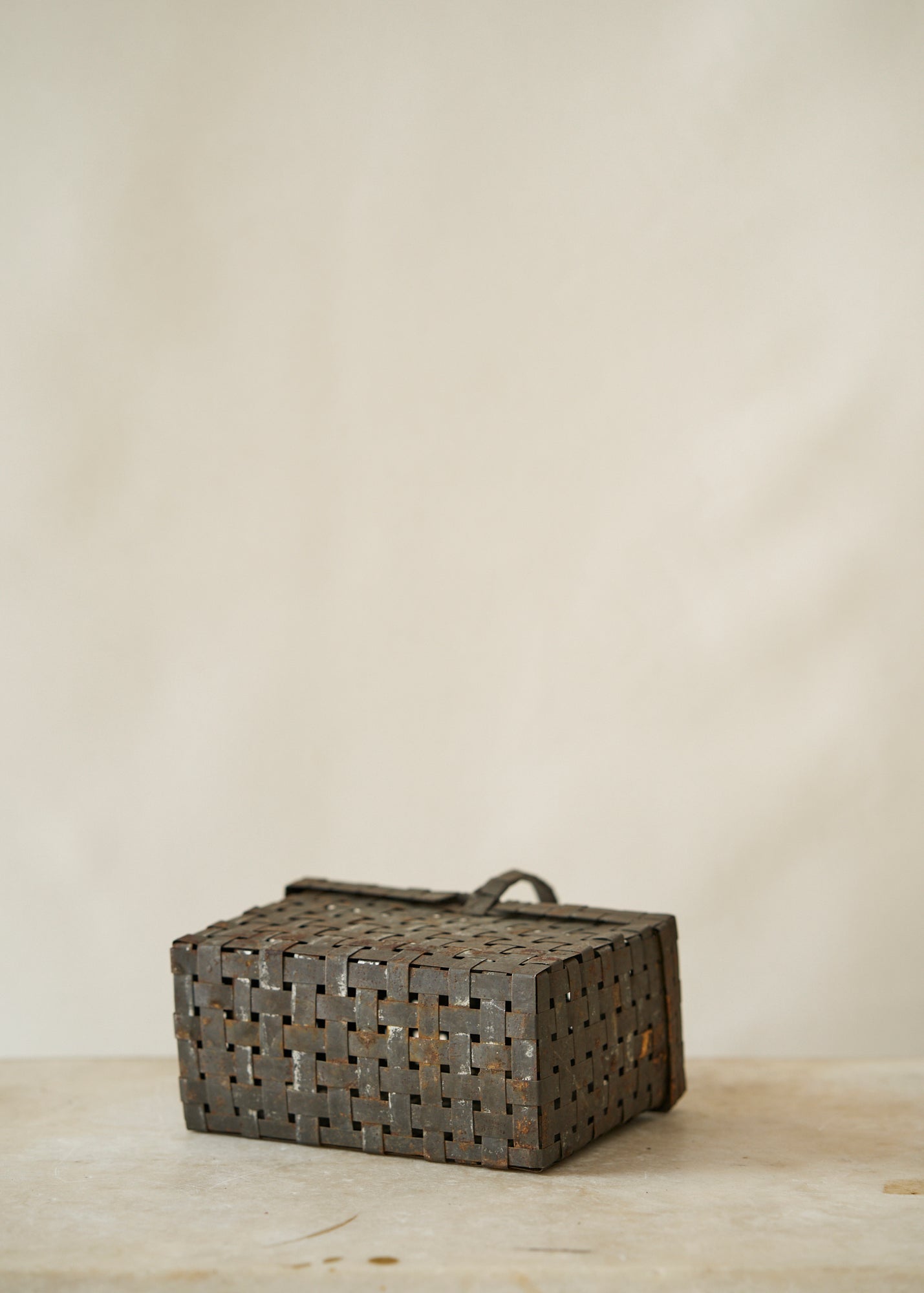 Antique Woven Metal Basket