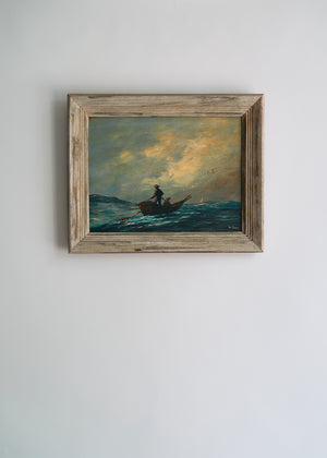 Antique Men at Sea Oil Painting
