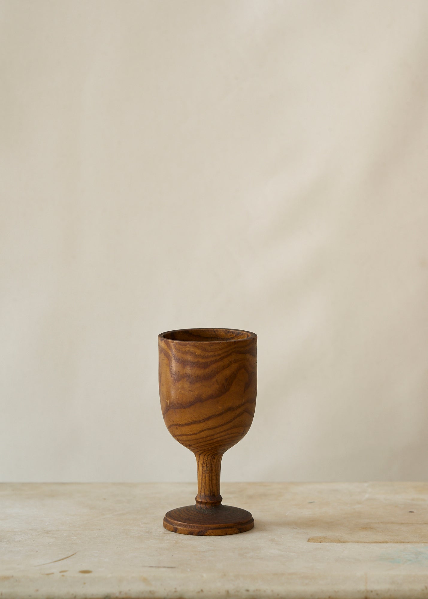 Hand Carved Wooden Goblet